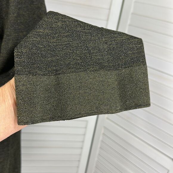 Chico's Cardigan Duster Size 2 Large Size 12 Mix Stitch Olive Green Lightweight - Picture 8 of 16